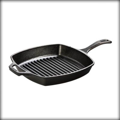 LODGE Μαντεμένιο Τετράγωνο Τηγάνι Grill 26,67 εκ. - L8SGP3