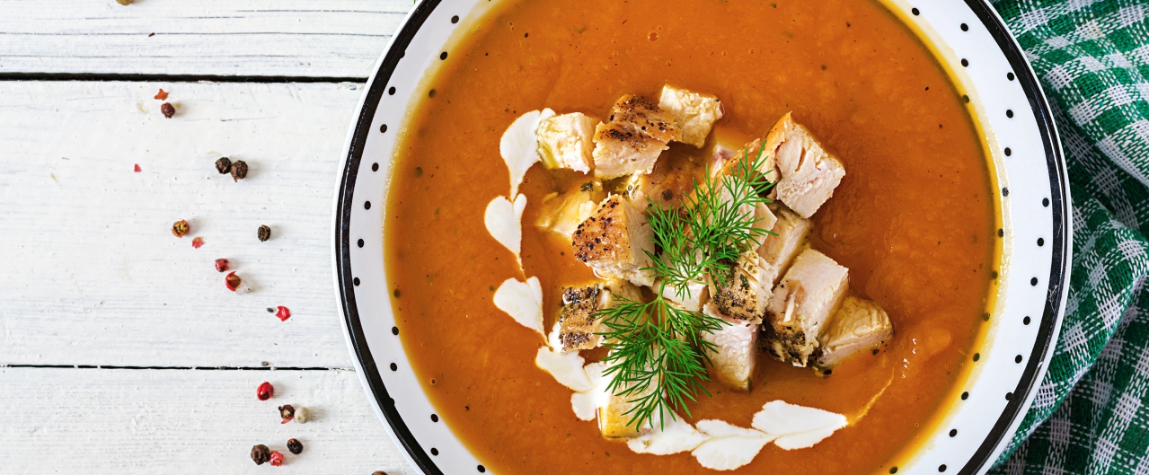 Κολοκυθόσουπα με κοτόπουλο